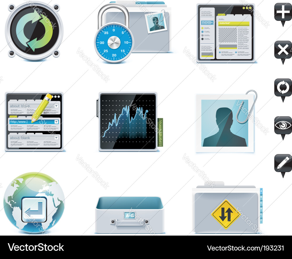 Server & Website Management Icons Vector Image