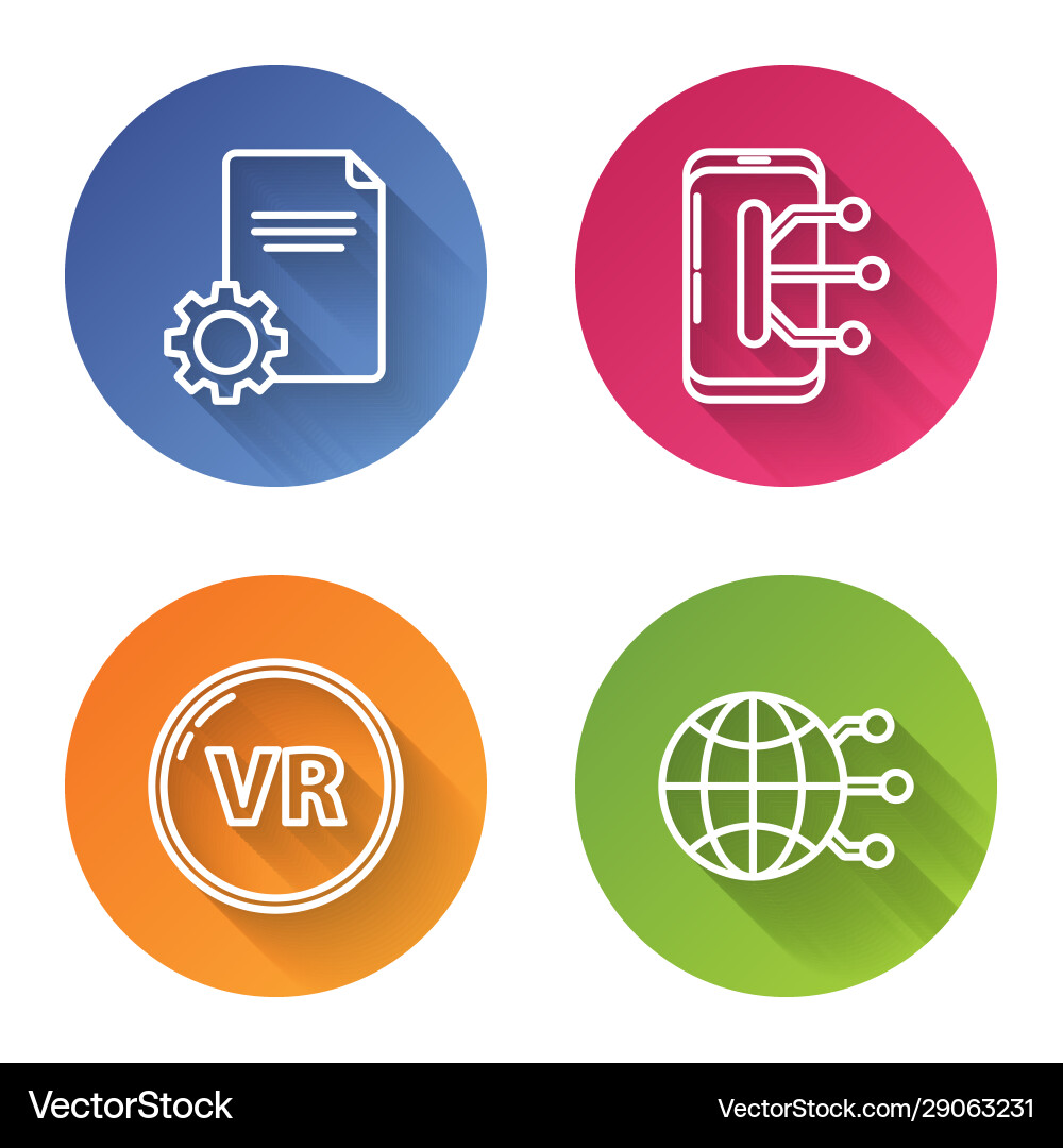 Set line file document smartphone mobile phone Set line file document smartphone mobile phone vector image