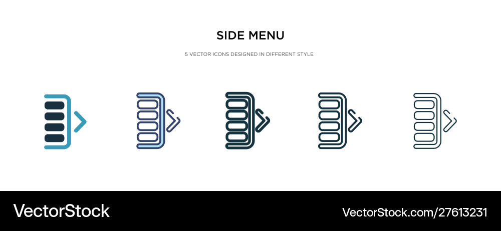 Side menu icon in different style two colored Side menu icon in different style two colored vector image