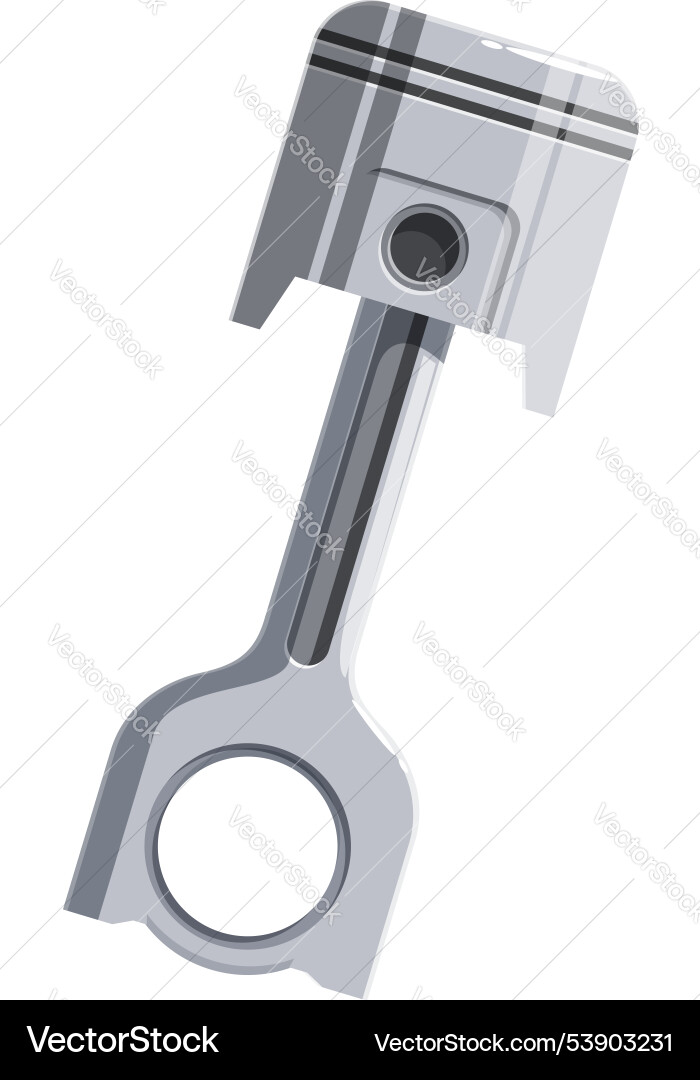 Silver piston engine part converting energy Silver piston engine part converting energy vector image