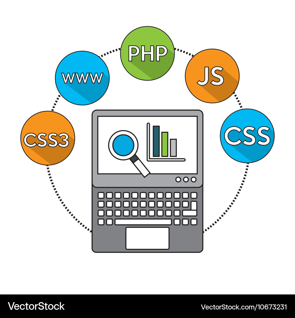 Software Programmiersprache Icons vektorbild