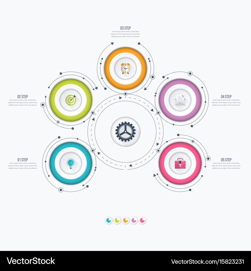 Workflow Diagram Template with Circles vector image