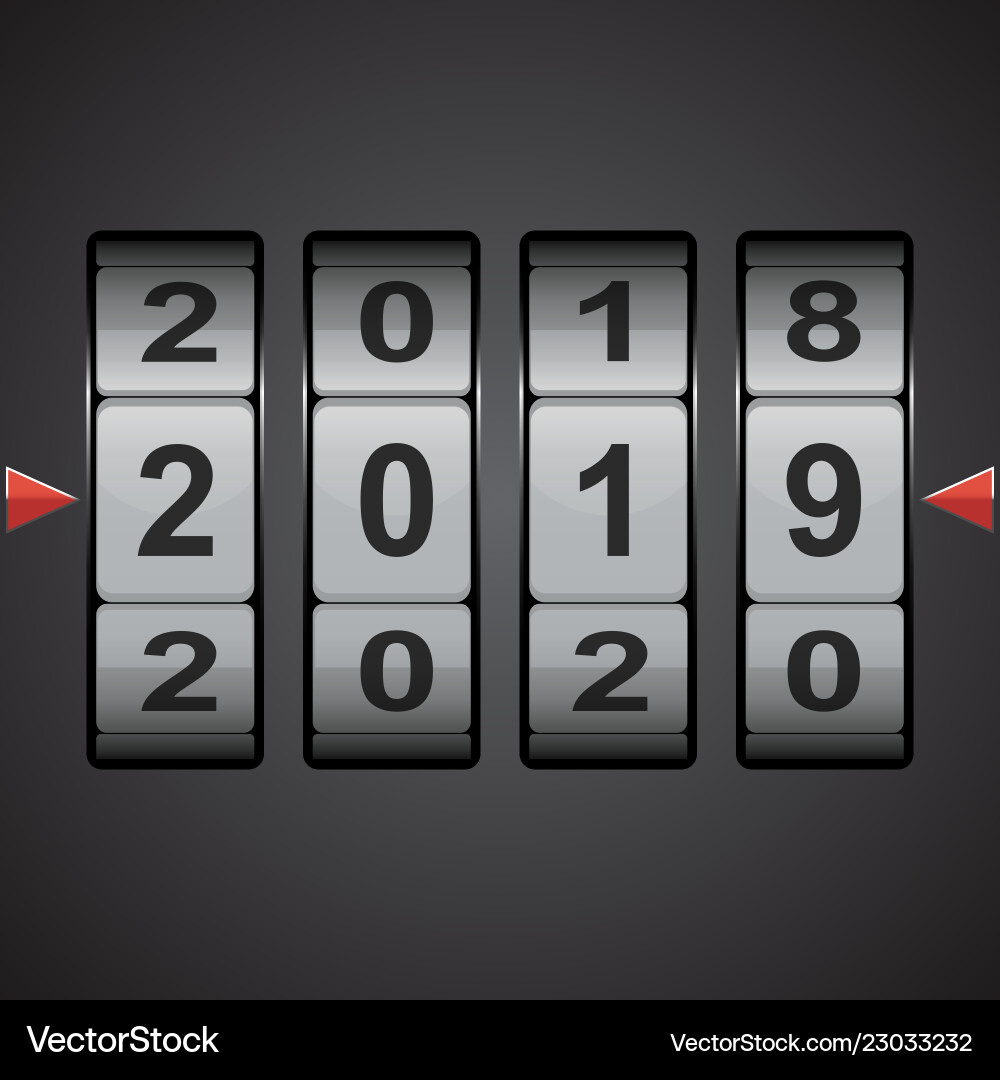 Combination code lock numbers happy new year Vector Image