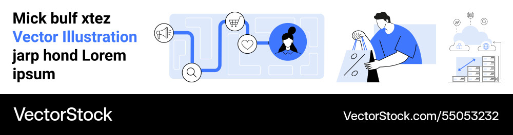 Digital workflow with network connections Digital workflow with network connections vector image