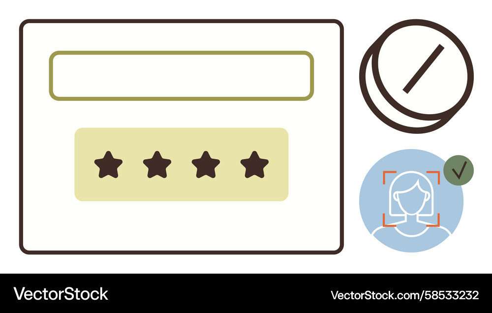 Facial Recognition Authentication Vector Image