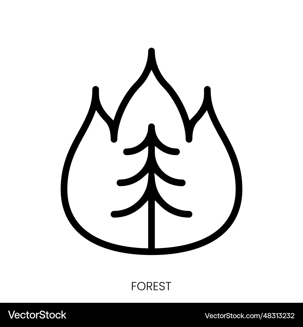 Forest icon line art style design isolated Forest icon line art style design isolated vector image