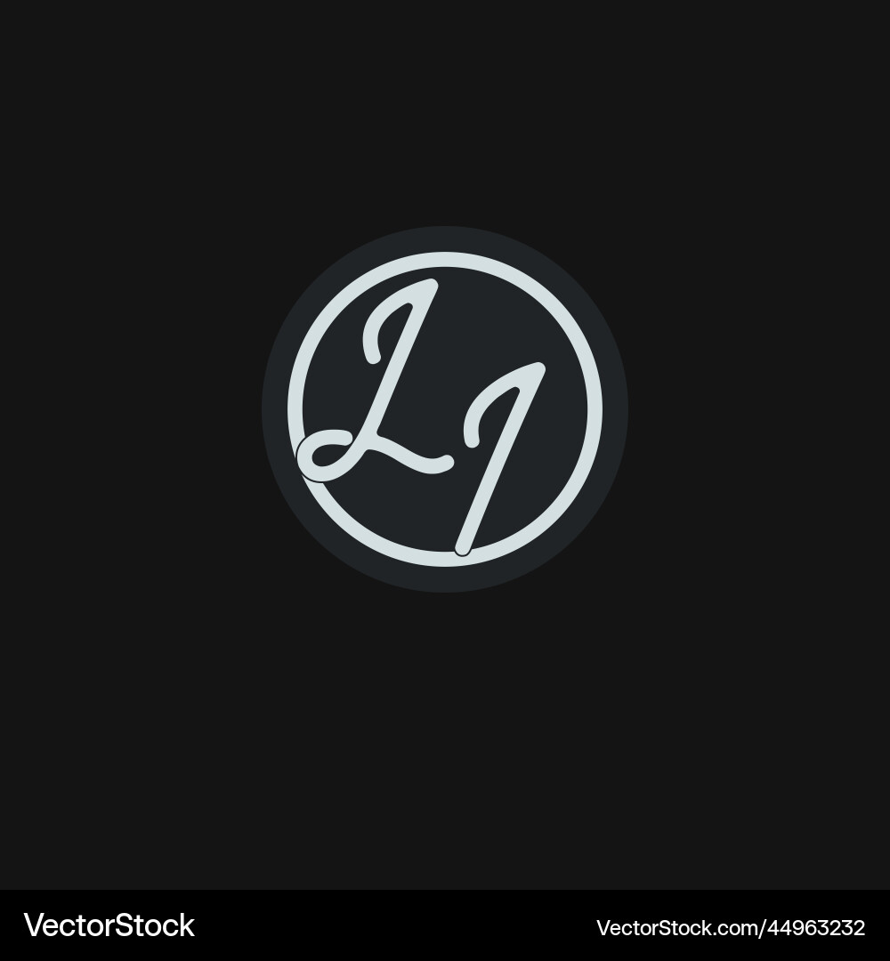 Initials li logo monogram with simple circle line Initials li logo monogram with simple circle line Vector Image