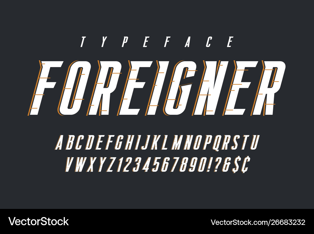 Original retro condensed alphabet creative Original retro condensed alphabet creative vector image