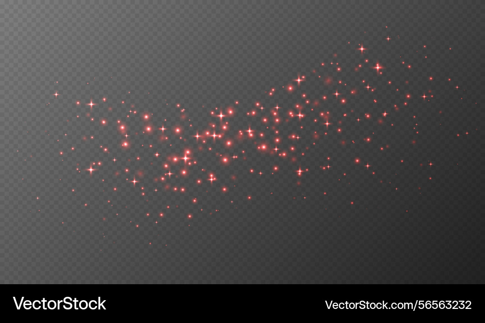 Red sparkling stars shiny particles light effect Red sparkling stars shiny particles light effect vector image