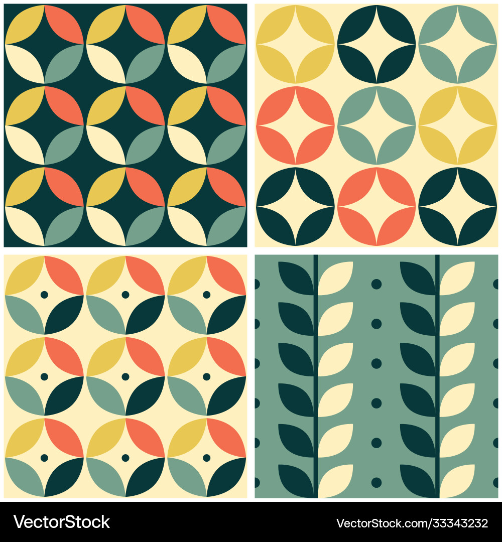 Retro Geometric Pattern Set Vector Image