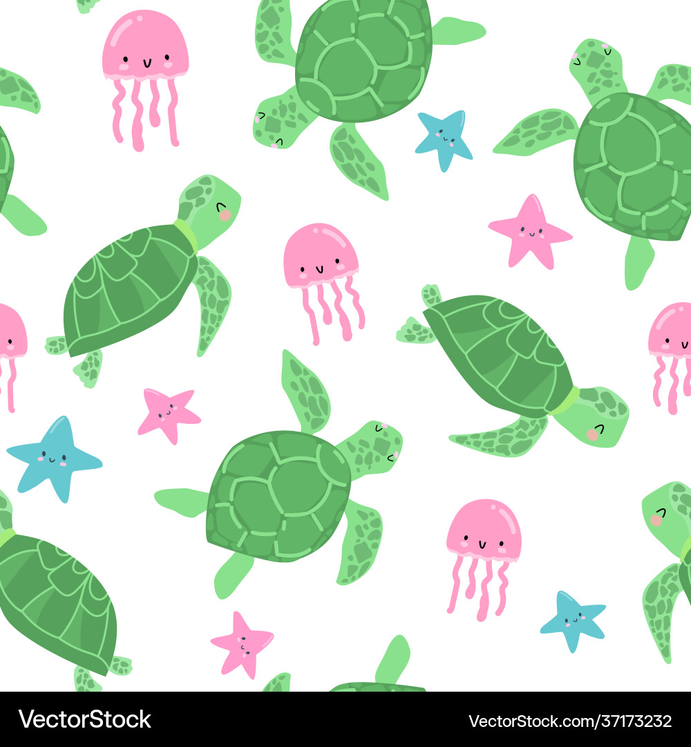 Sea turtle seamless pattern print design Vector Image