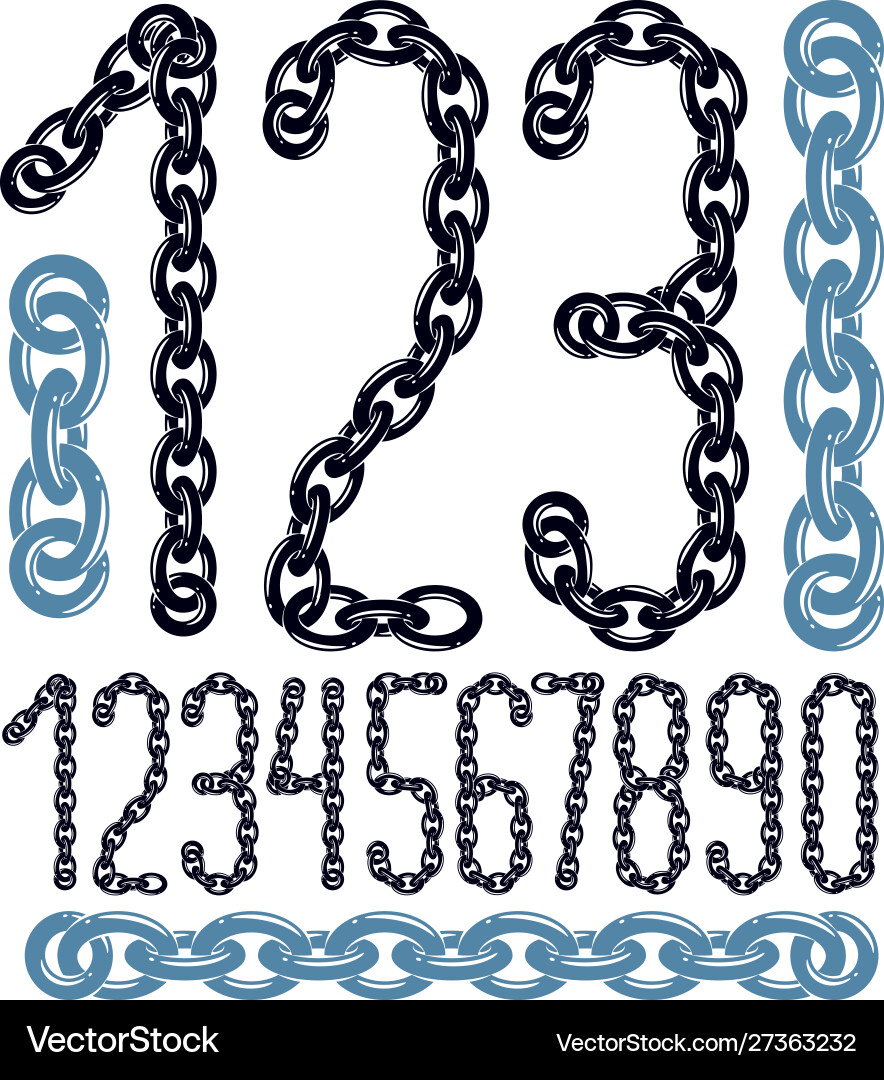 Set numerals from 0 to 9 elegant numbers Set numerals from 0 to 9 elegant numbers vector image