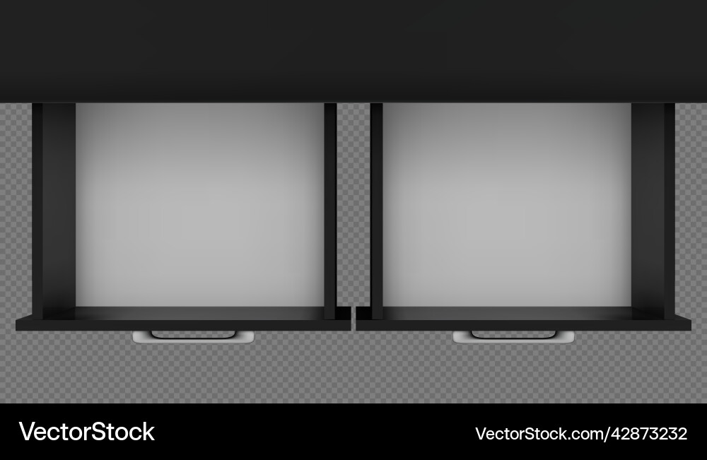 Top view of two black empty open side vector image