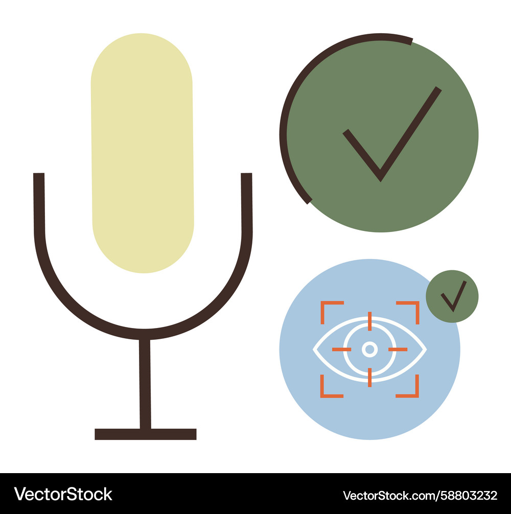 Voice input visual recognition and task Voice input visual recognition and task Vector Image