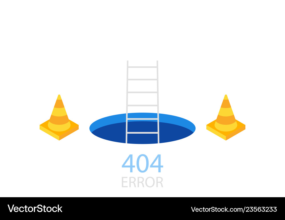404 error page template for website 404 error page template for website vector image