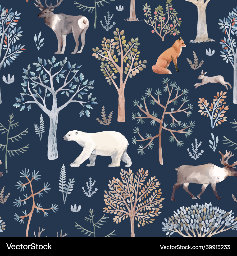 Beautiful winter seamless pattern with hand Beautiful winter seamless pattern with hand vector image