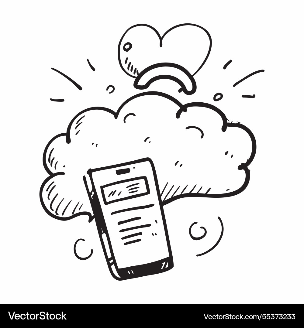 Cloud and smartphone with mobile access wording Vector Image