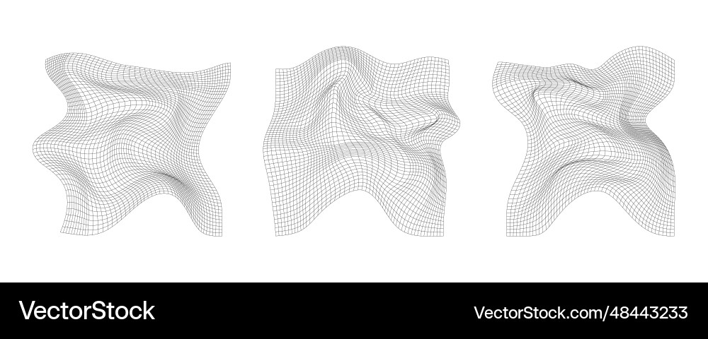 Distorted grid warped mesh texture wireframe Distorted grid warped mesh texture wireframe vector image