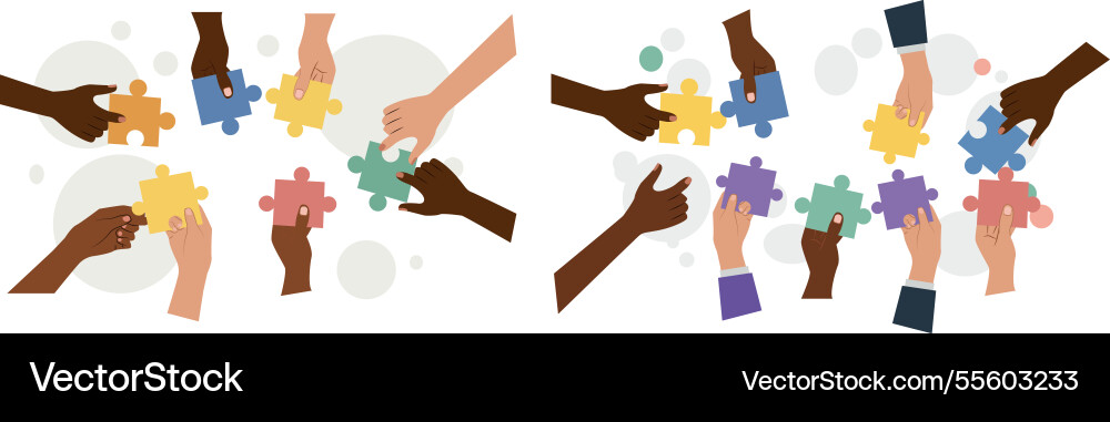 Diverse teamwork and problem solving Vector Image