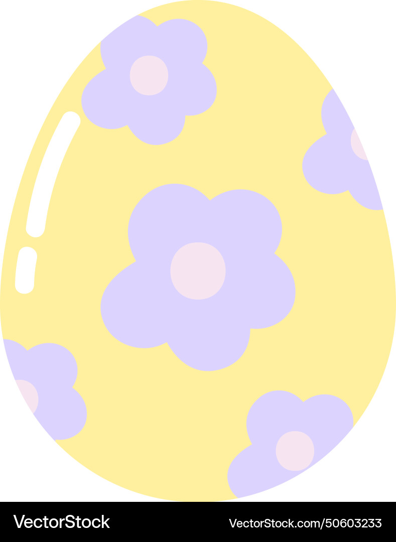 Easter egg with flowers Royalty Free Vector Image