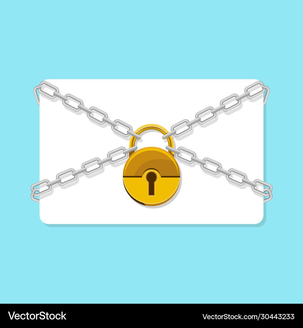 Empty card chained with padlock vector image