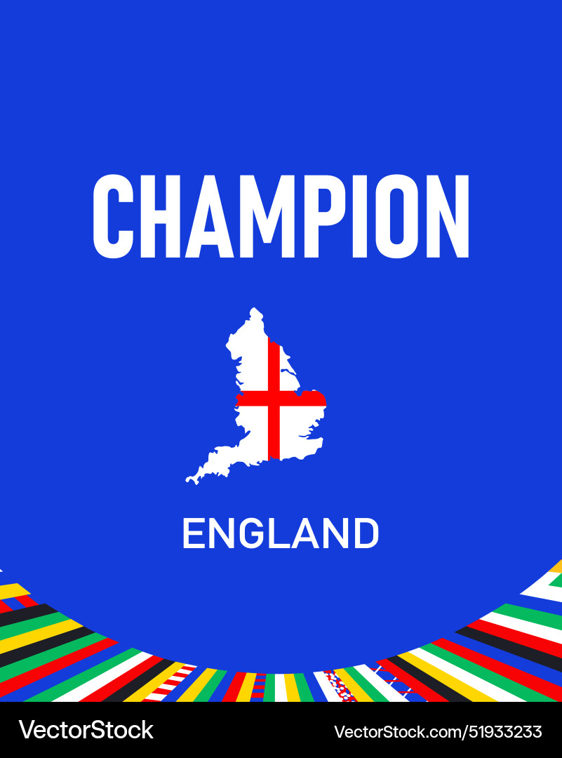 England champion flag map european nations 2024 England champion flag map european nations 2024 vector image