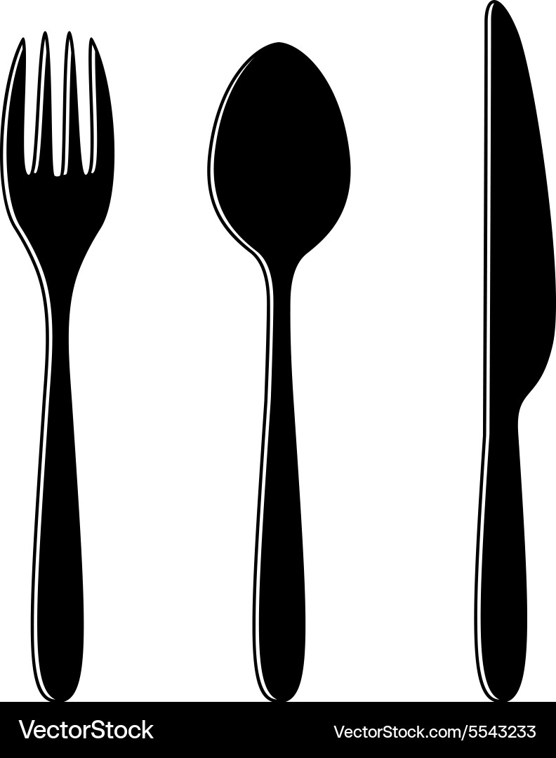 Fork spoon and knife Royalty Free Vector Image