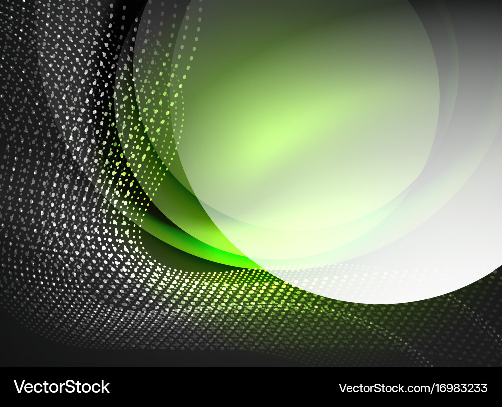 Glowing wave created with particles on dark color vector image