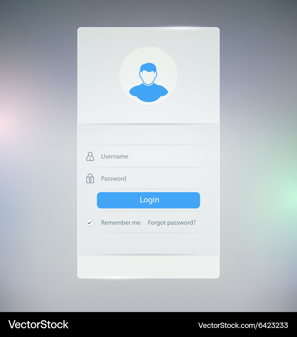 Login form Royalty Free Vector Image - VectorStock