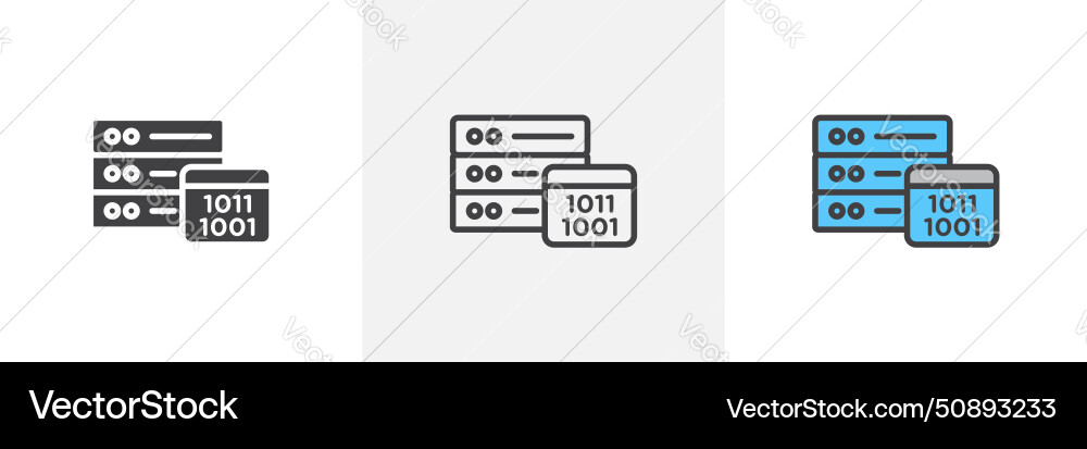 Master data icon set management server Master data icon set management server vector image