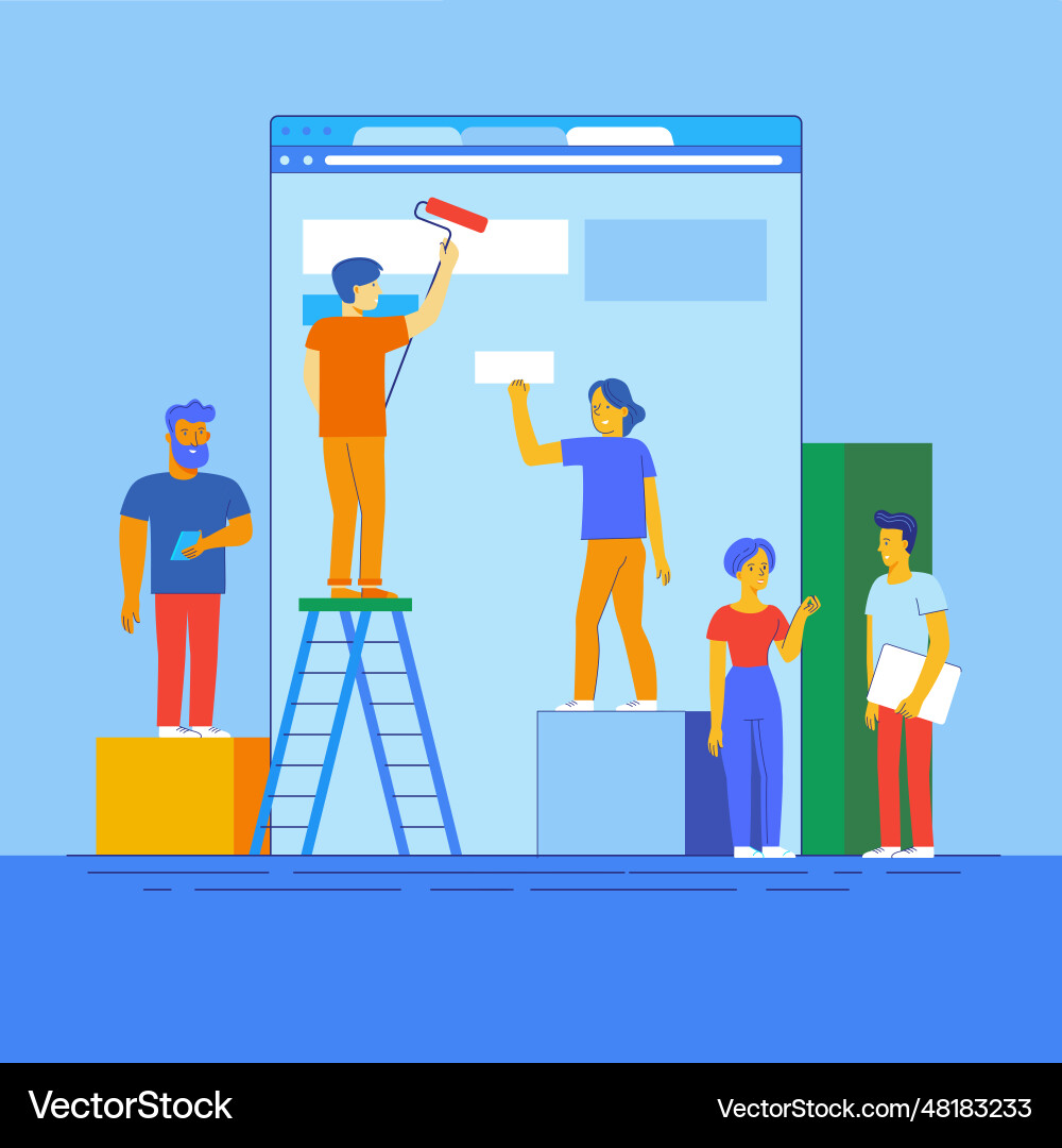 Mobile app design and user interface development Mobile app design and user interface development vector image