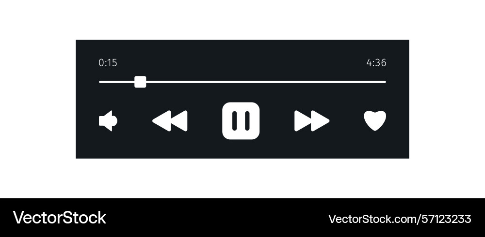 Music player user interface dark theme audio Music player user interface dark theme audio Vector Image