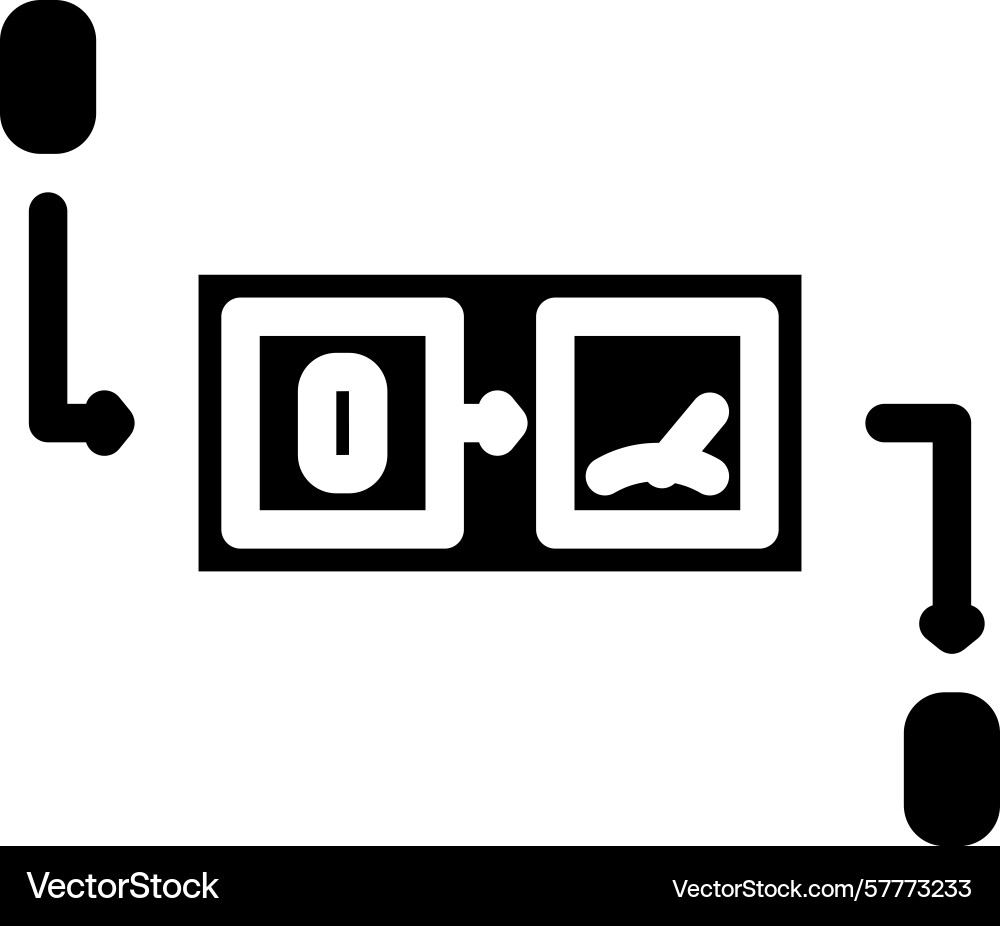 Qubit measurement quantum computer glyph icon vector image