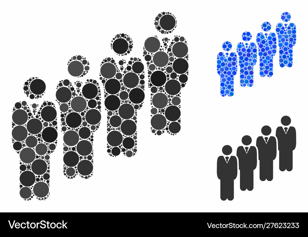 Queue mosaic icon round dots Queue mosaic icon round dots Vector Image