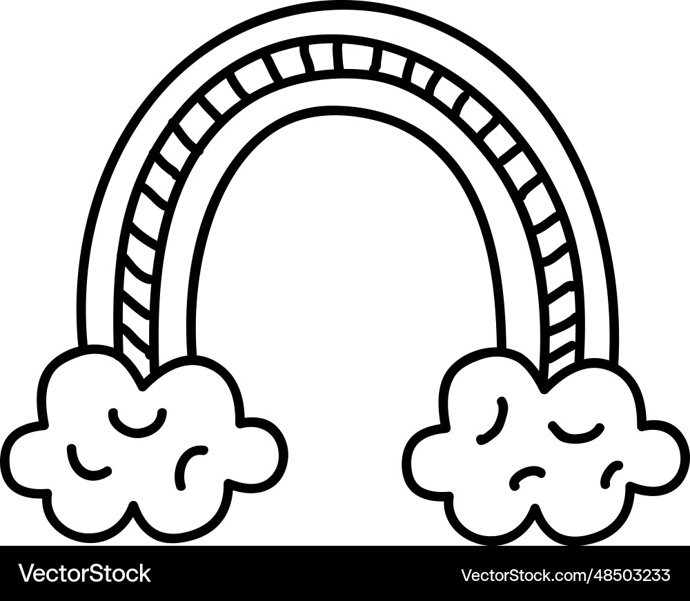 Rainbow doodle icon Royalty Free Vector Image - VectorStock