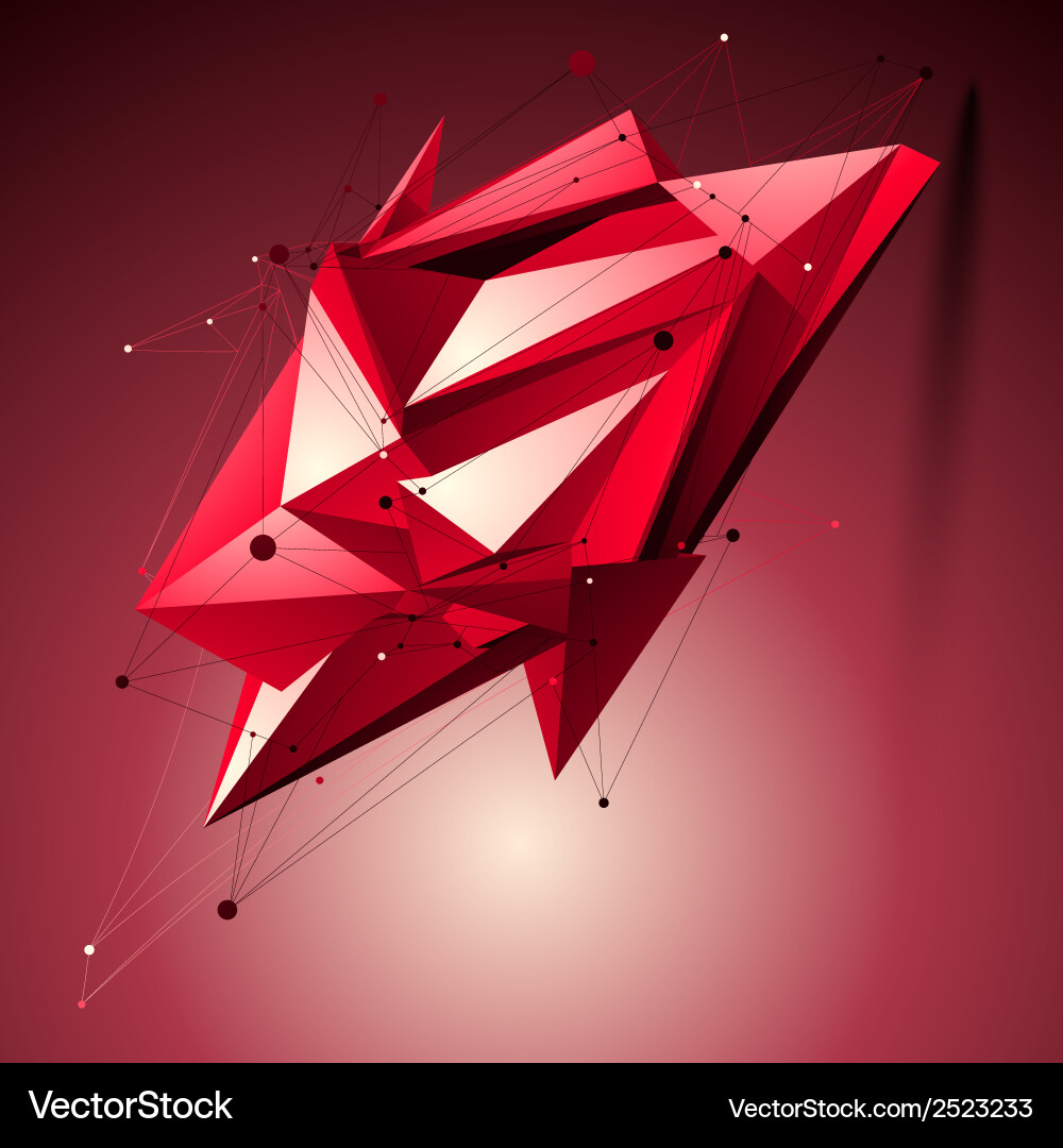 Ruby spatial technological shape polygonal Vector Image