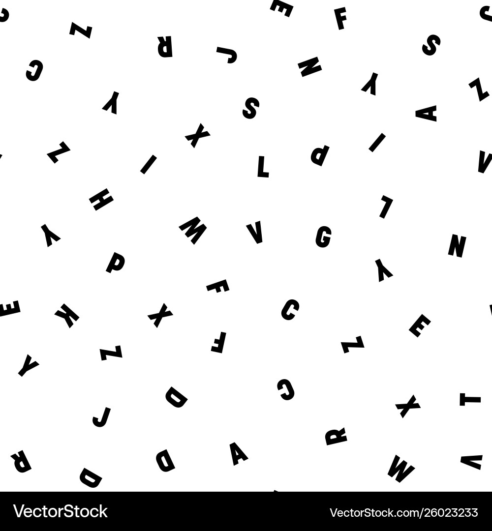 Seamless pattern letters random order signs Vector Image