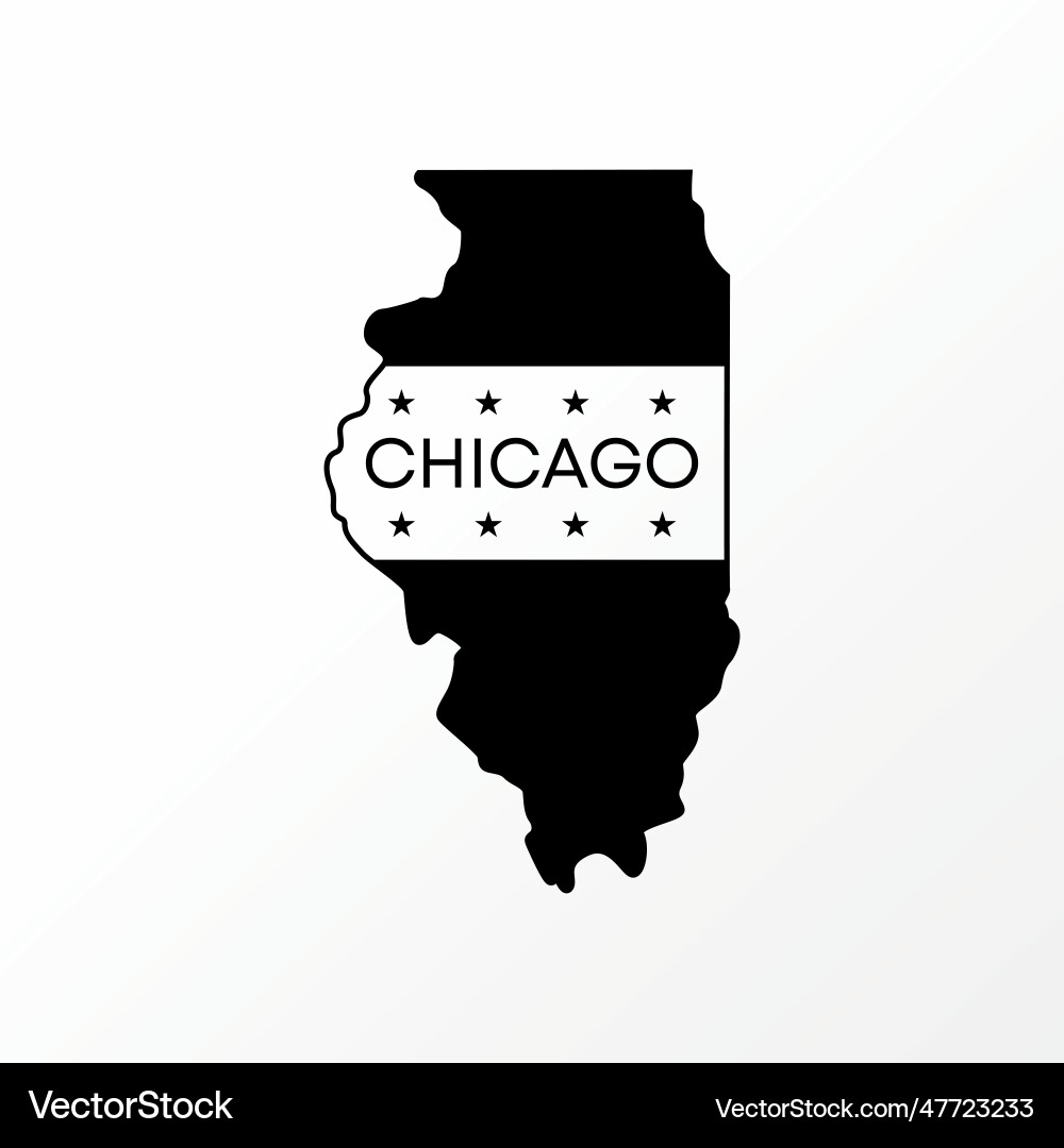 Simple unique chicago maps with name point place Simple unique chicago maps with name point place vector image