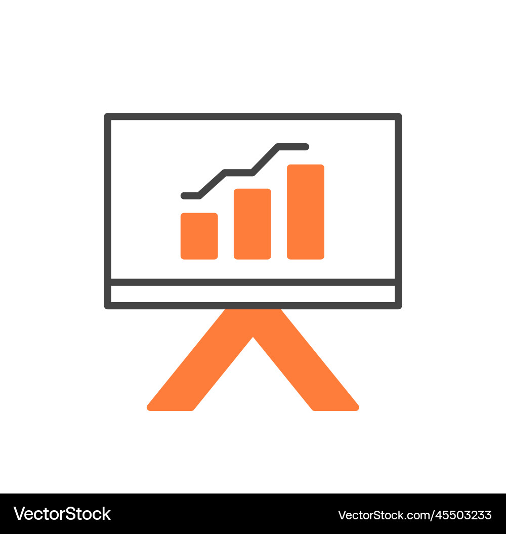 Slide with graph icon Slide with graph icon vector image