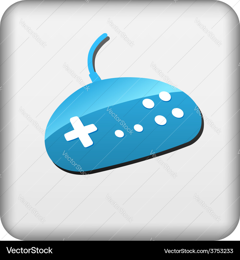 Square button with gamepad Vector Image
