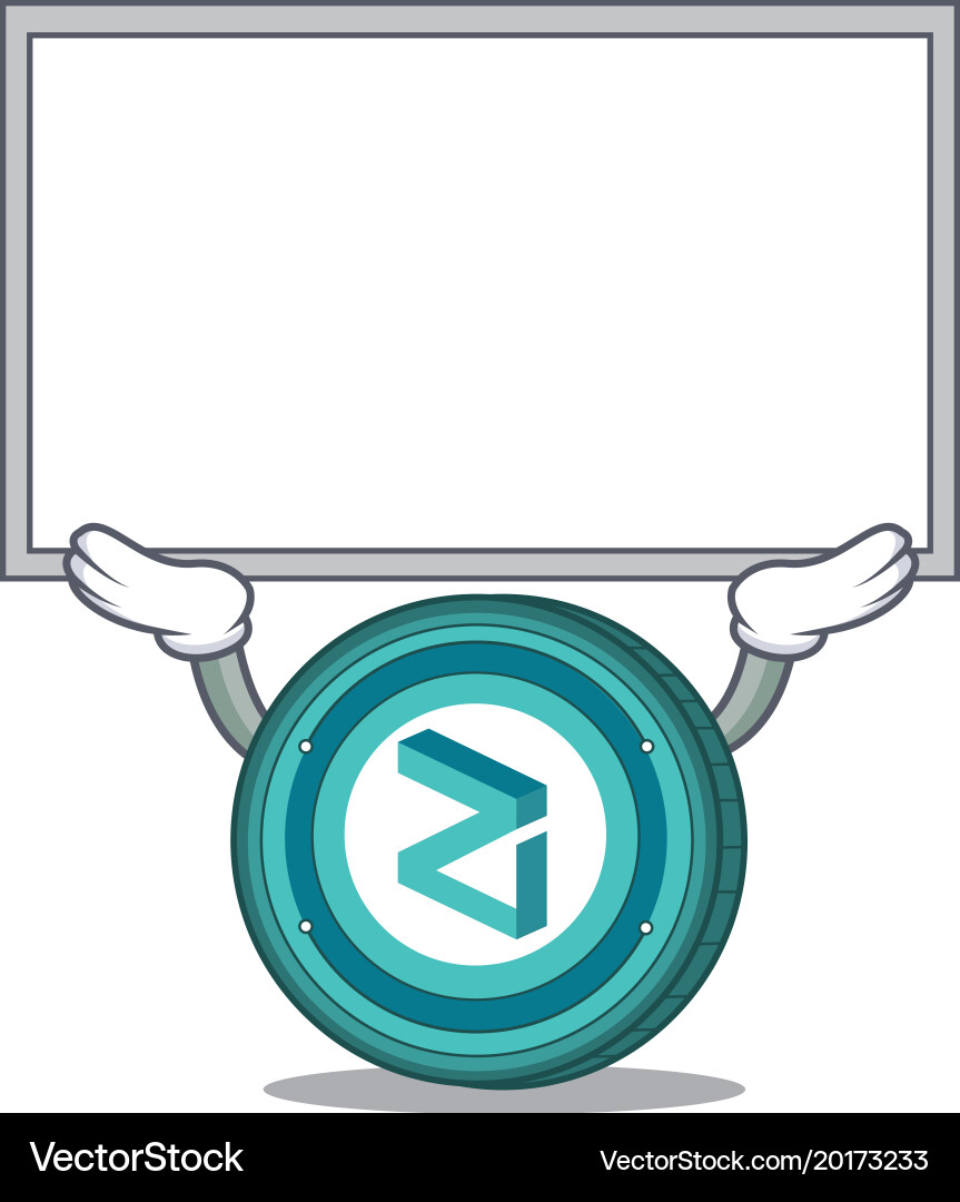 Up board zilliqa coin character cartoon Vector Image
