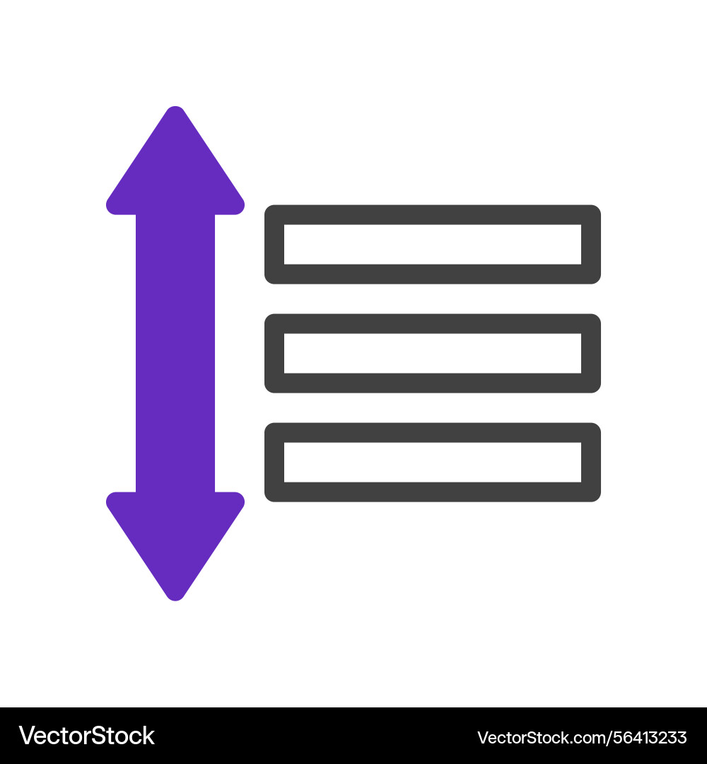 Vertical sort icon for digital design elements Vertical sort icon for digital design elements vector image
