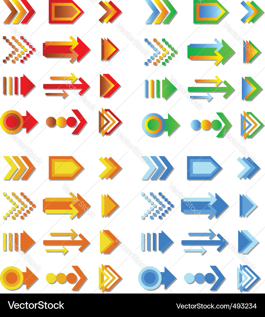 Arrow Icons Set Vector Image