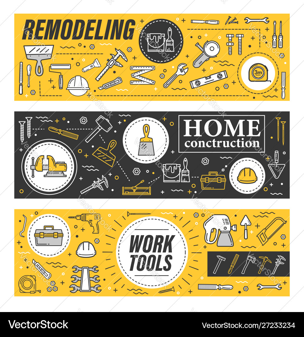 Carpentry diy and construction tools Royalty Free Vector