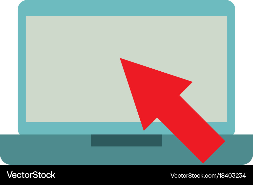 Computer device with arrow technology icon vector image
