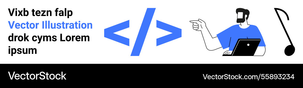 Developer typing on a laptop large coding Vector Image