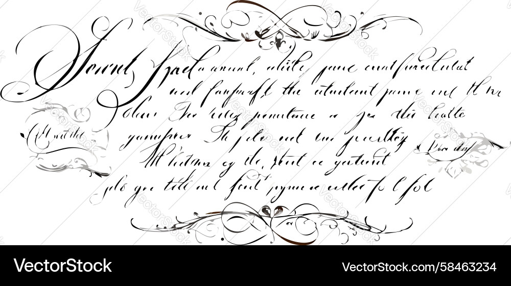 Elegant Calligraphic Script Frame Vector Image