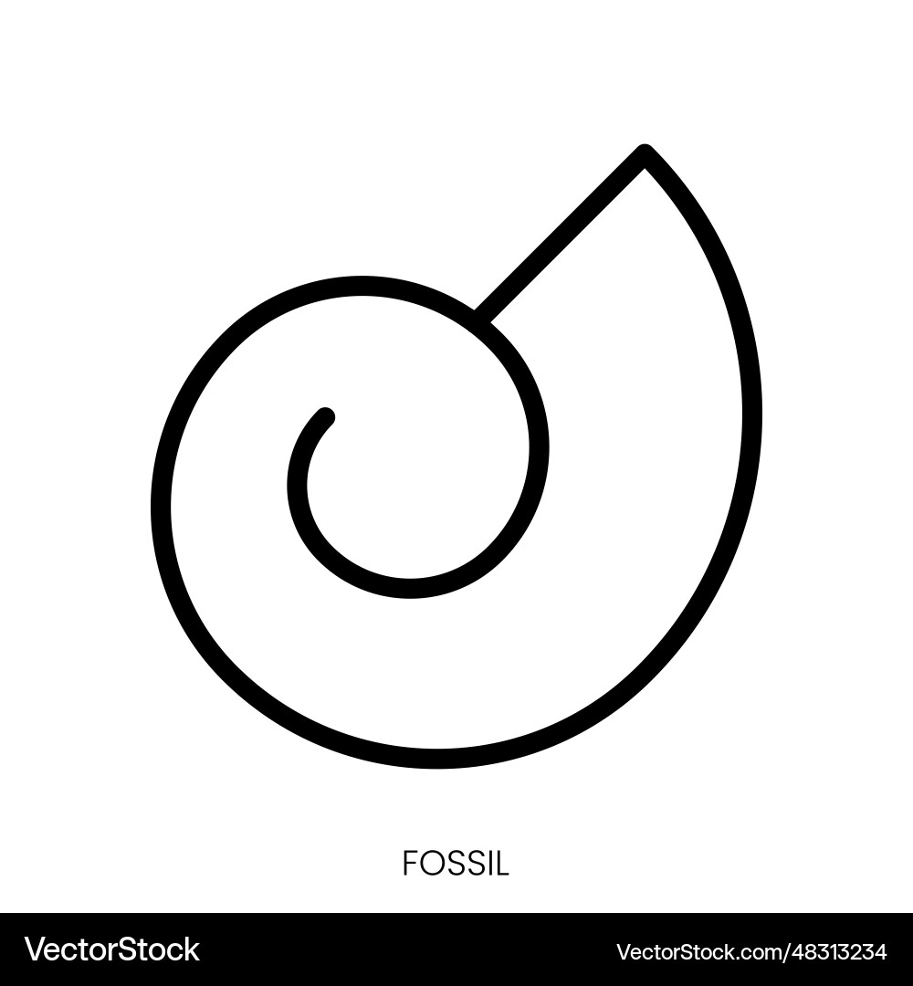 Fossil icon line art style design isolated Fossil icon line art style design isolated vector image