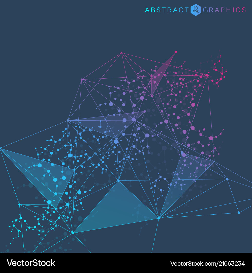 Geometric abstract background with connected line vector image