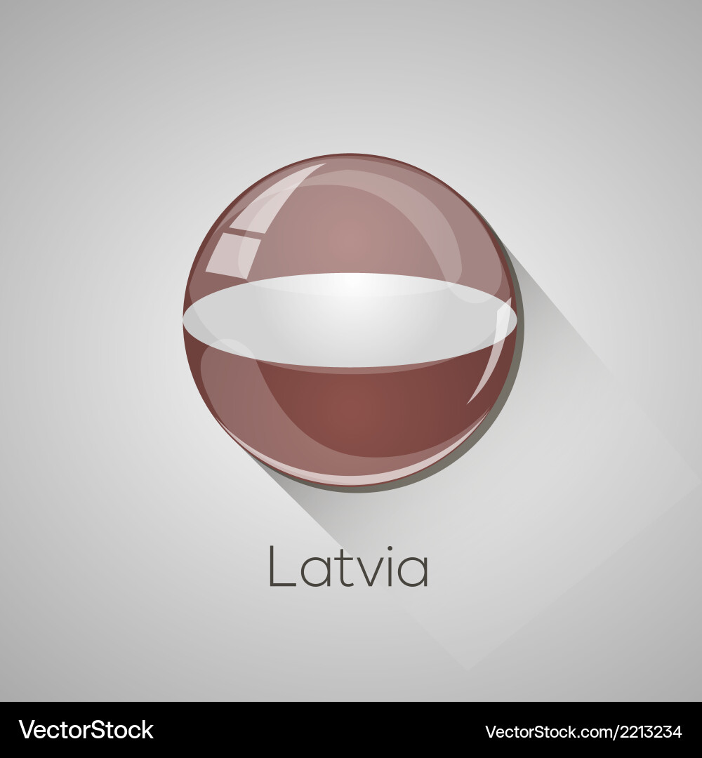 Glossy Latvia Flag Buttons Vector Image